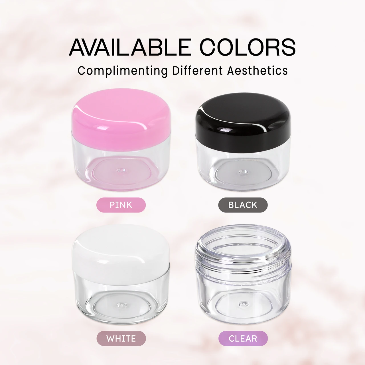 30g/30ml (1 oz) Plastic Clear Cosmetic Sample Jars (Round Top)