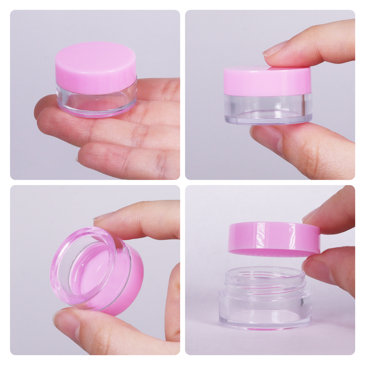 5G/5ML (0.18 oz) Plastic Clear Cosmetic Sample Jars (High Quality)