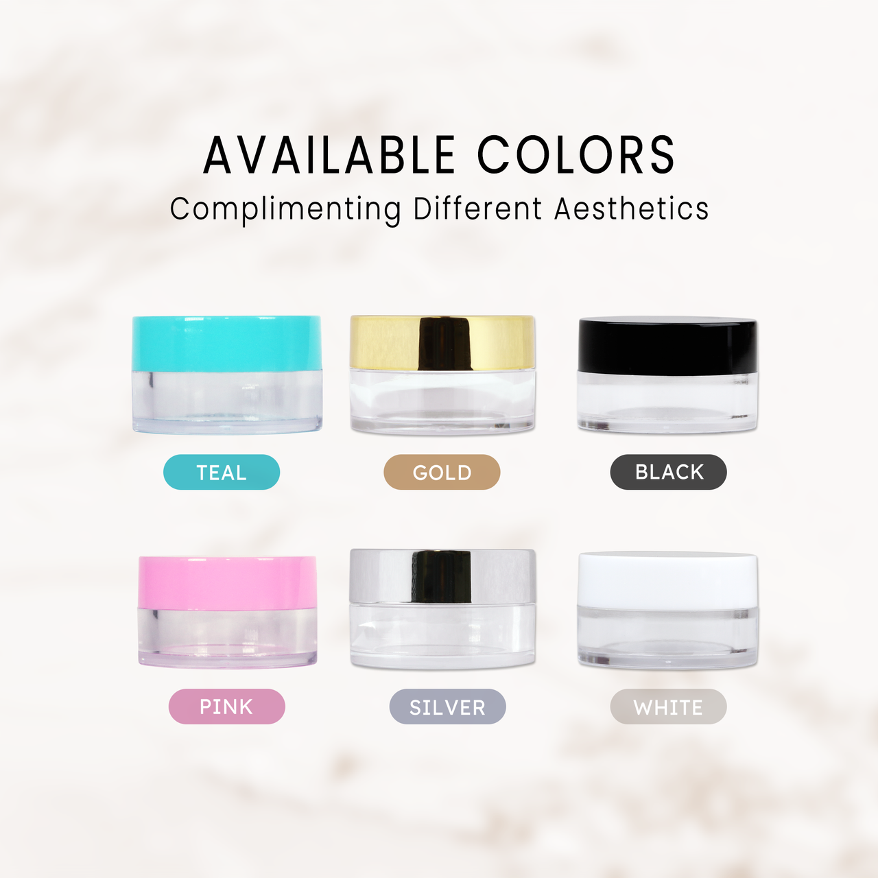 5G/5ML (0.18 oz) Plastic Clear Cosmetic Sample Jars (High Quality)