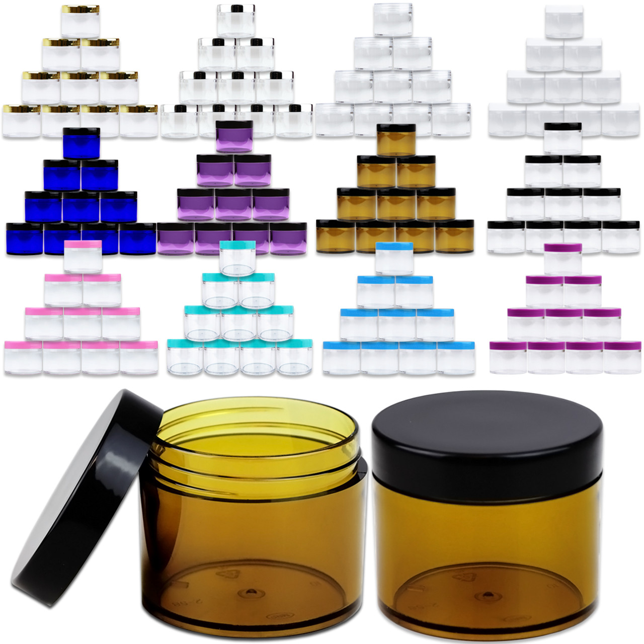 60G/60ML 2 Oz High Quality Plastic Cosmetic Sample Jars with Lids (High Quality)