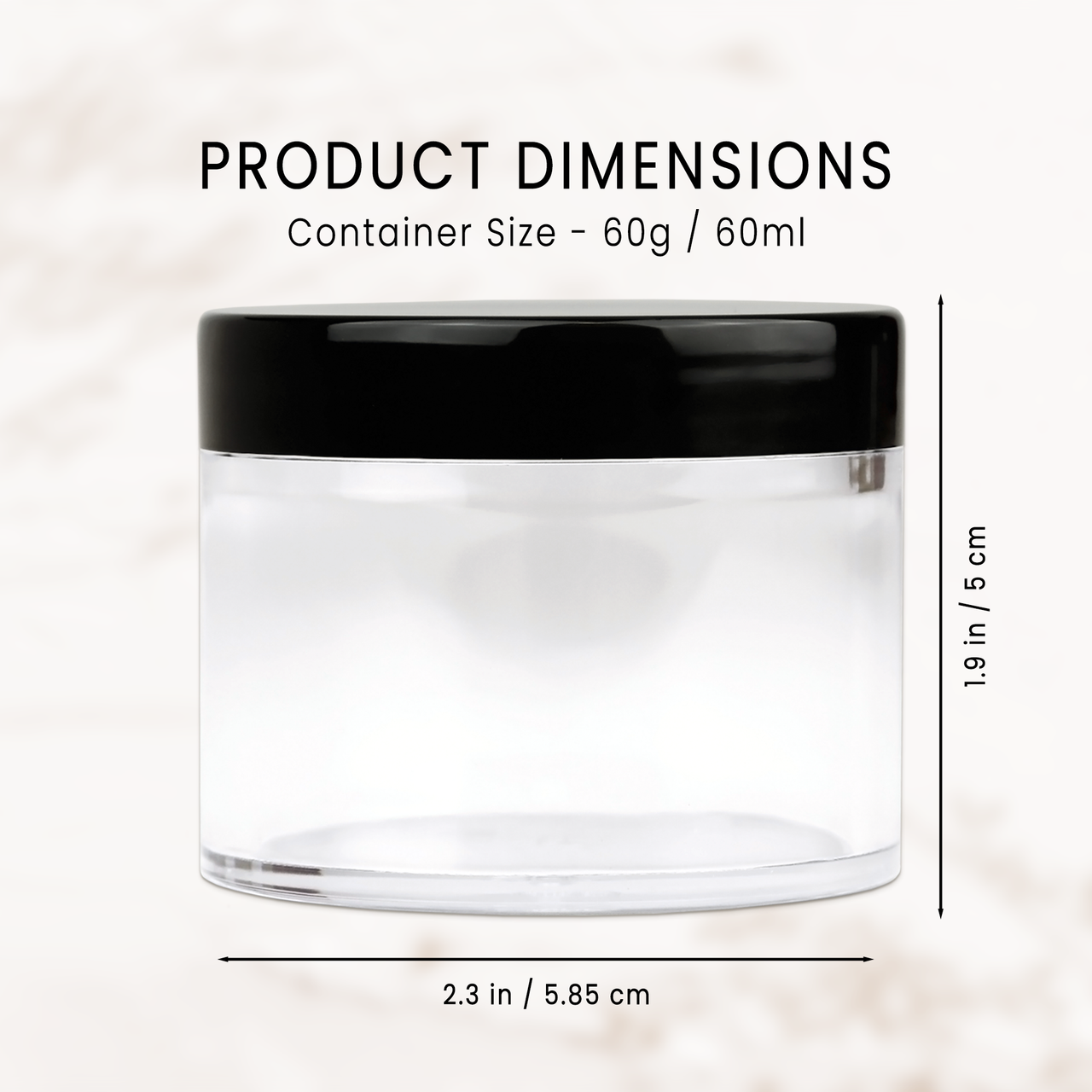 60G/60ML 2 Oz High Quality Plastic Cosmetic Sample Jars with Lids (High Quality)
