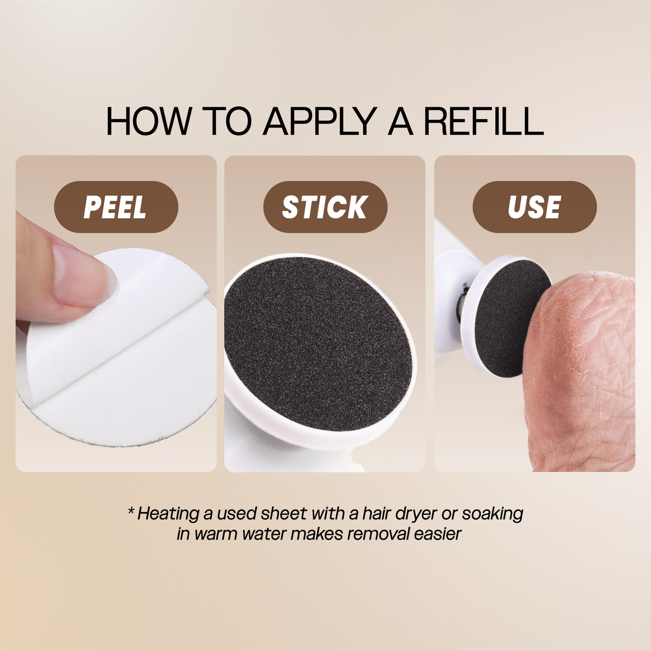 Round Pedicure Foot File Refill Discs