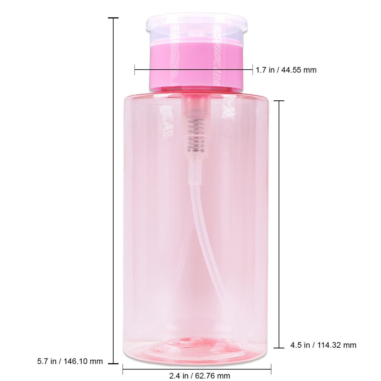 PANA Brand 10 oz. Pink No Wording Liquid Push Down Pump Dispenser