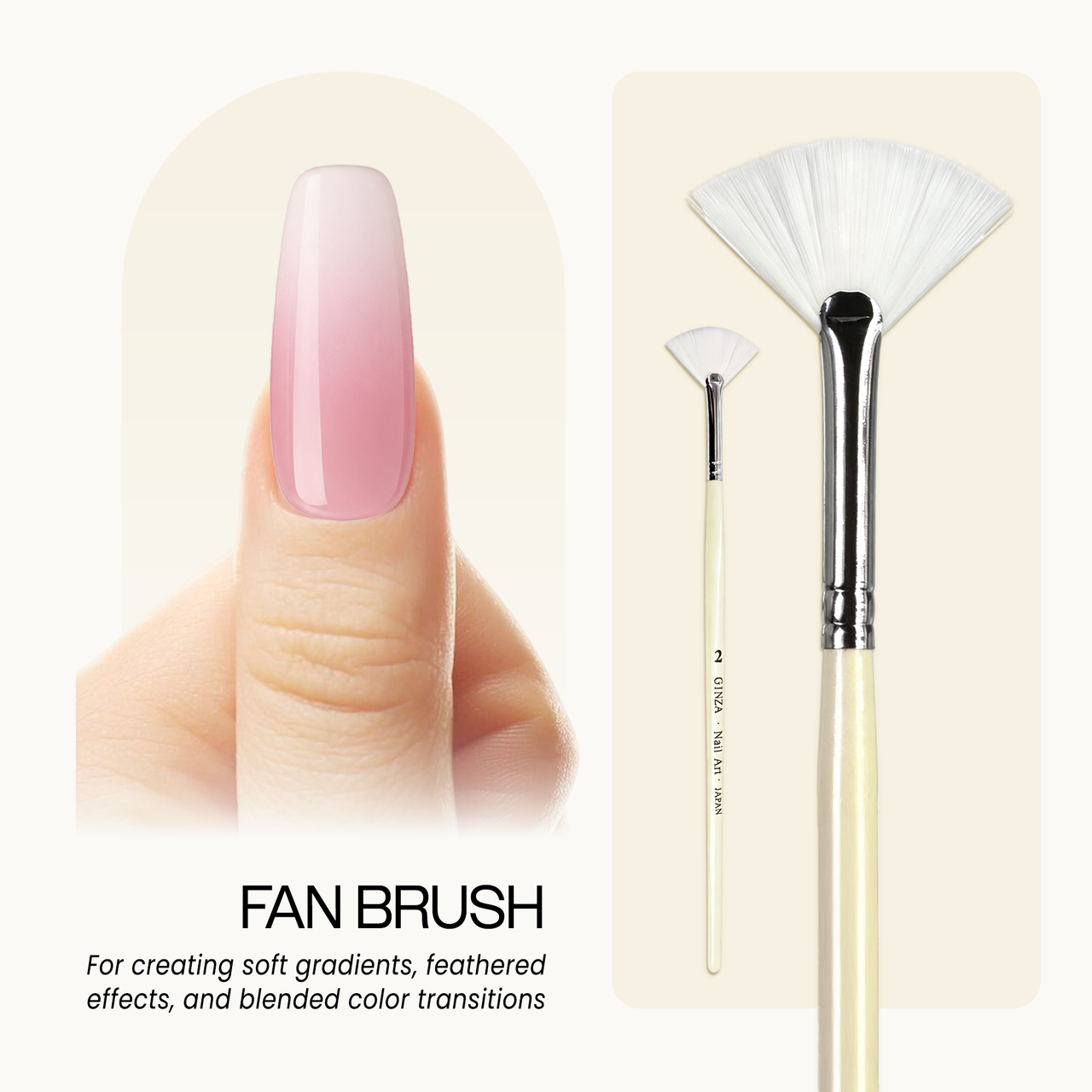 Ginza Fan Shape Nail Art Painting Brush #2