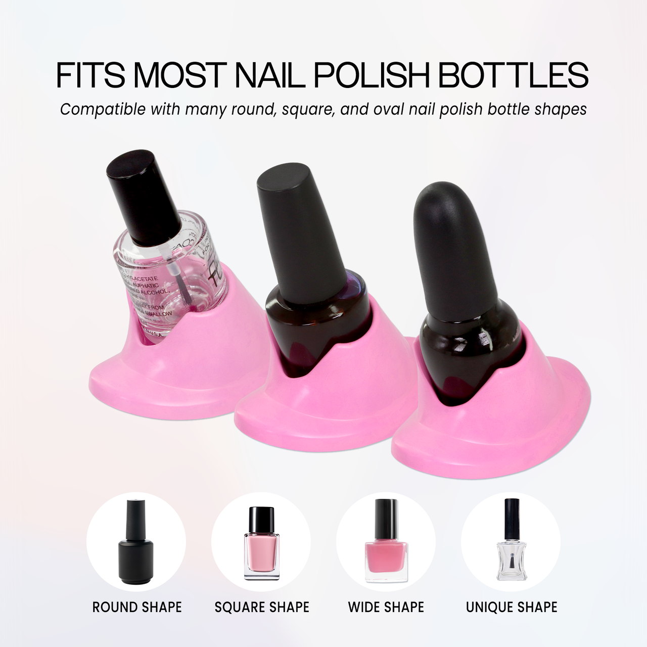2 Piece Pink Oval Shaped Non-slip Tight-grip Nail Polish Holder