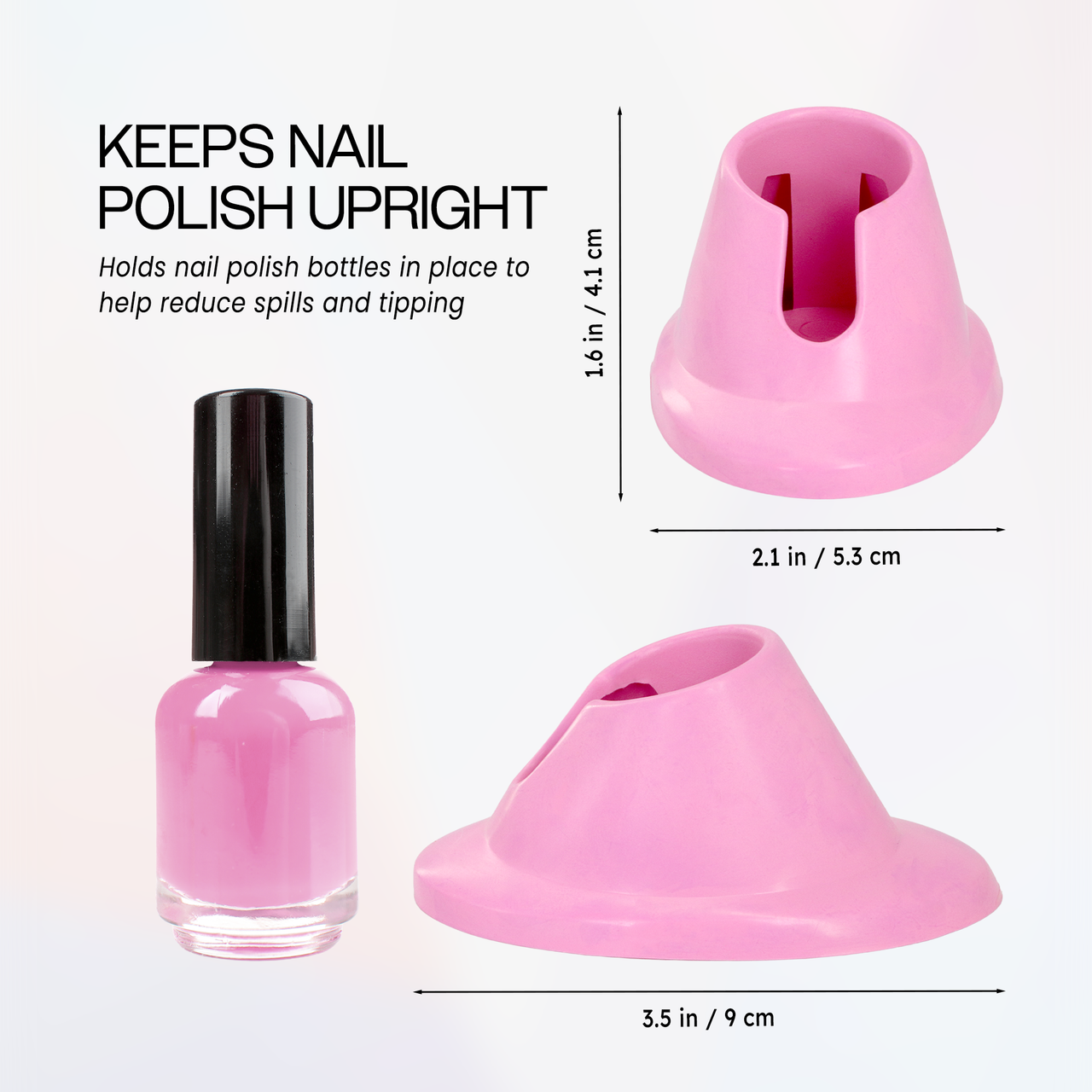 2 Piece Pink Oval Shaped Non-slip Tight-grip Nail Polish Holder