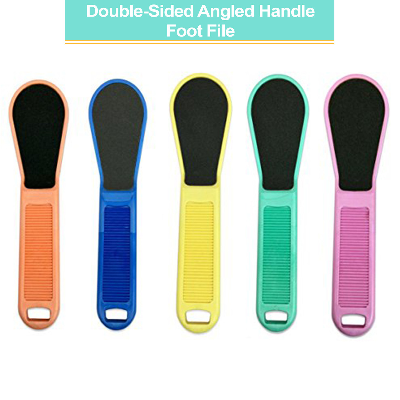 Double-Sided Angled Handle Foot File (5 pack)