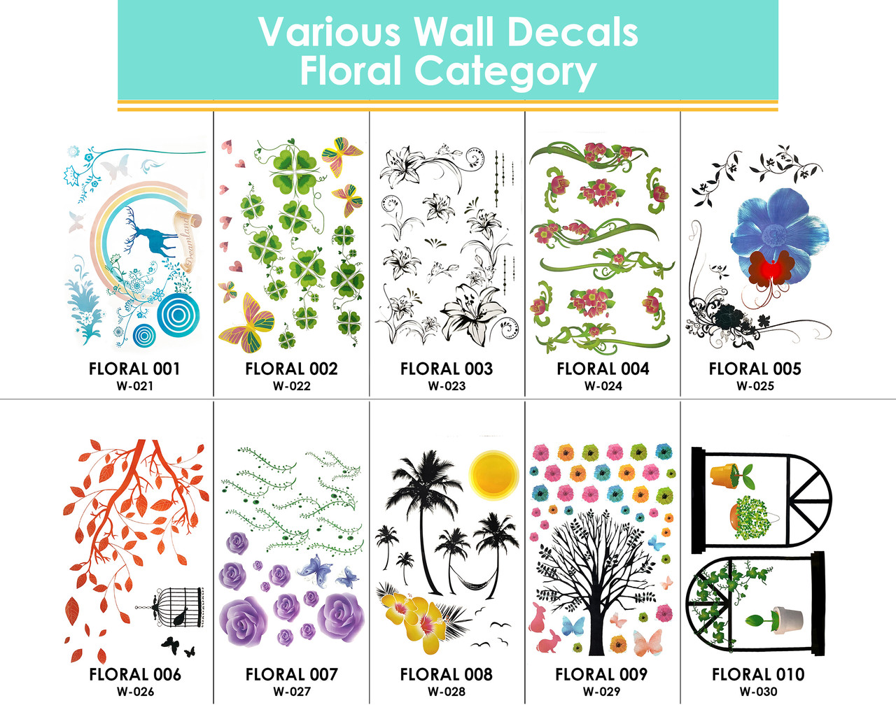 Floral Themed Wall Decals