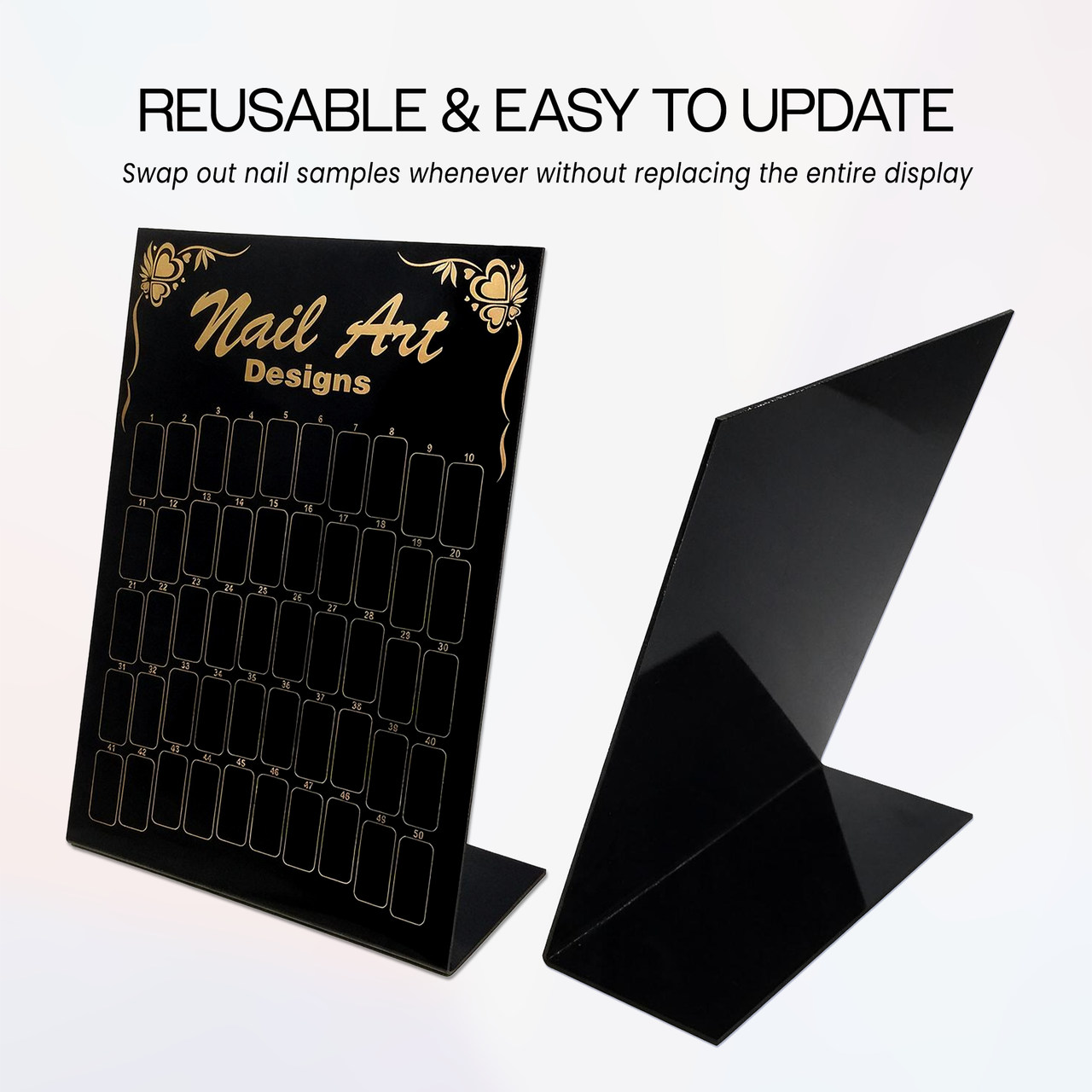 "Nail Art Designs" 50 Slot Display Board