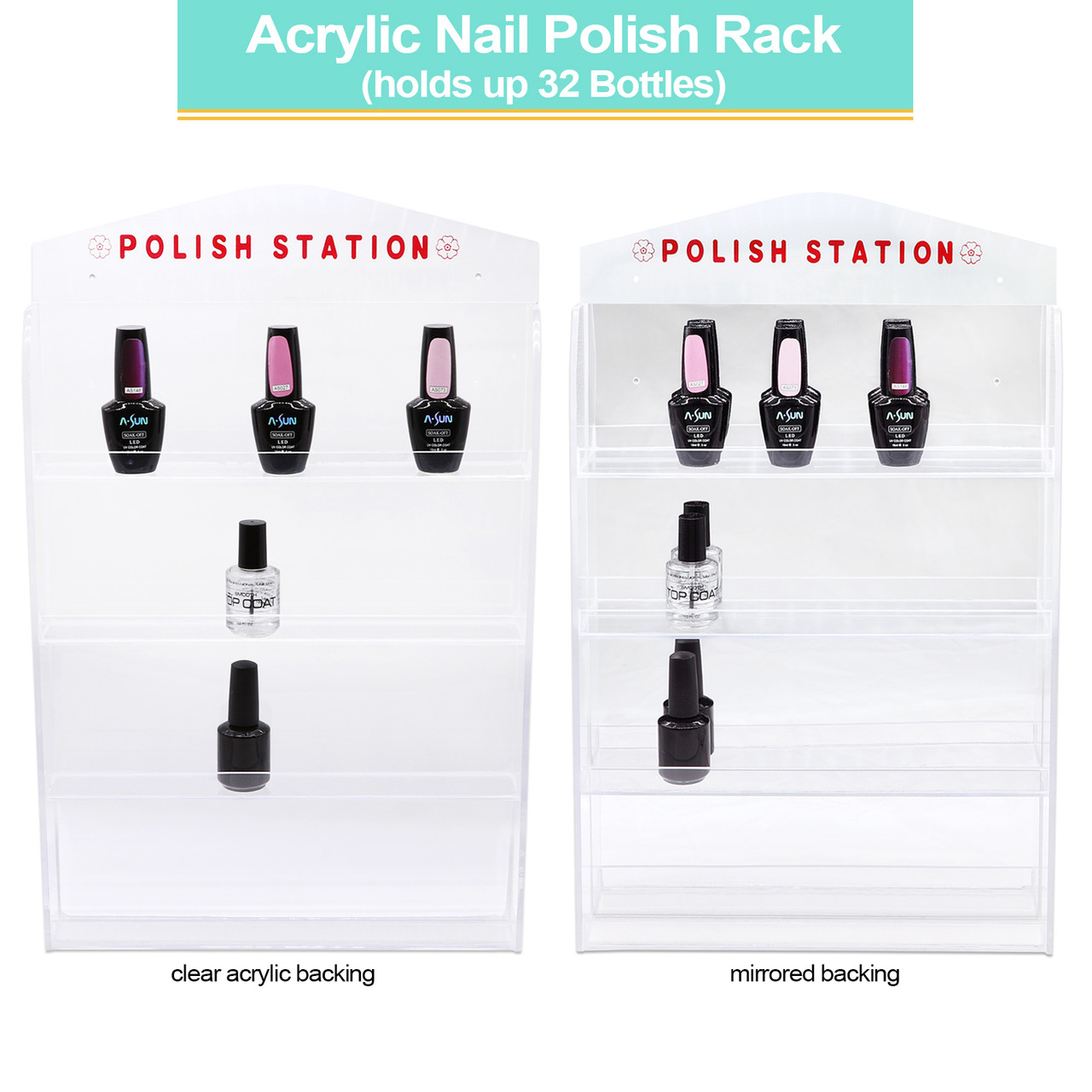 Wooden Retail Displays - 7 Tier CounterTop Nail Polish Organizer, Nail  Polish Collapsible Holder Rack - SKU: 846