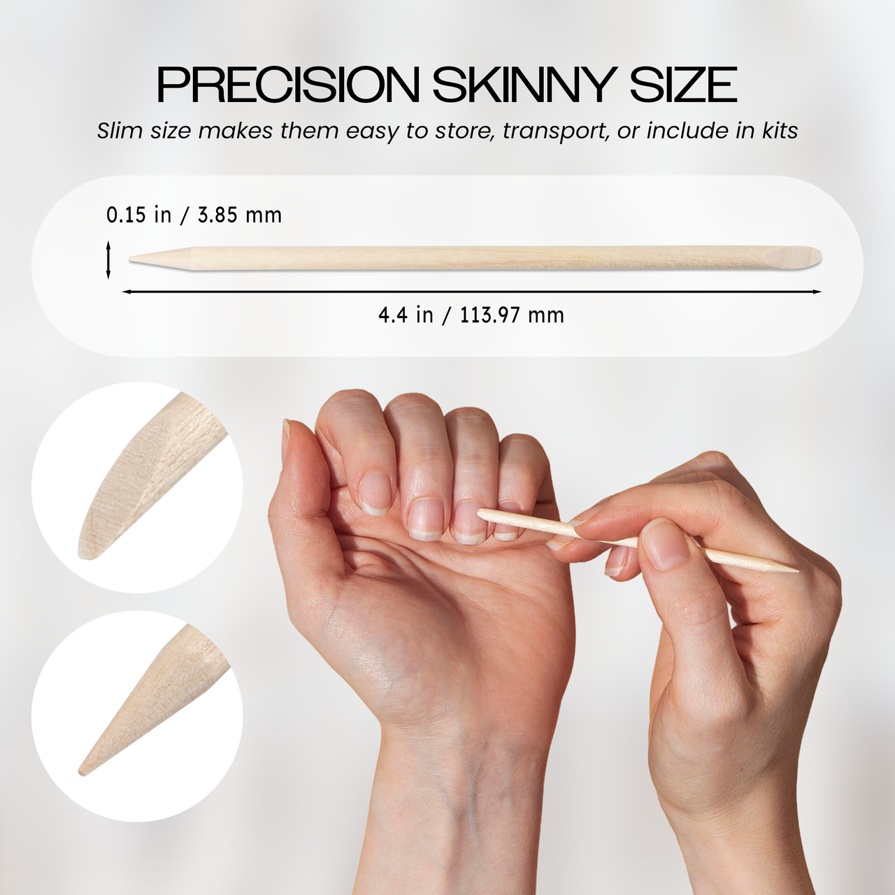 4.5" Wooden Cuticle Pusher Applicator
