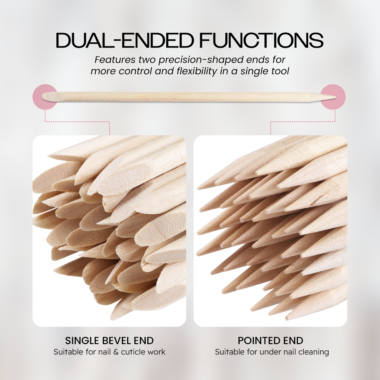 4.5" Wooden Cuticle Pusher Applicator