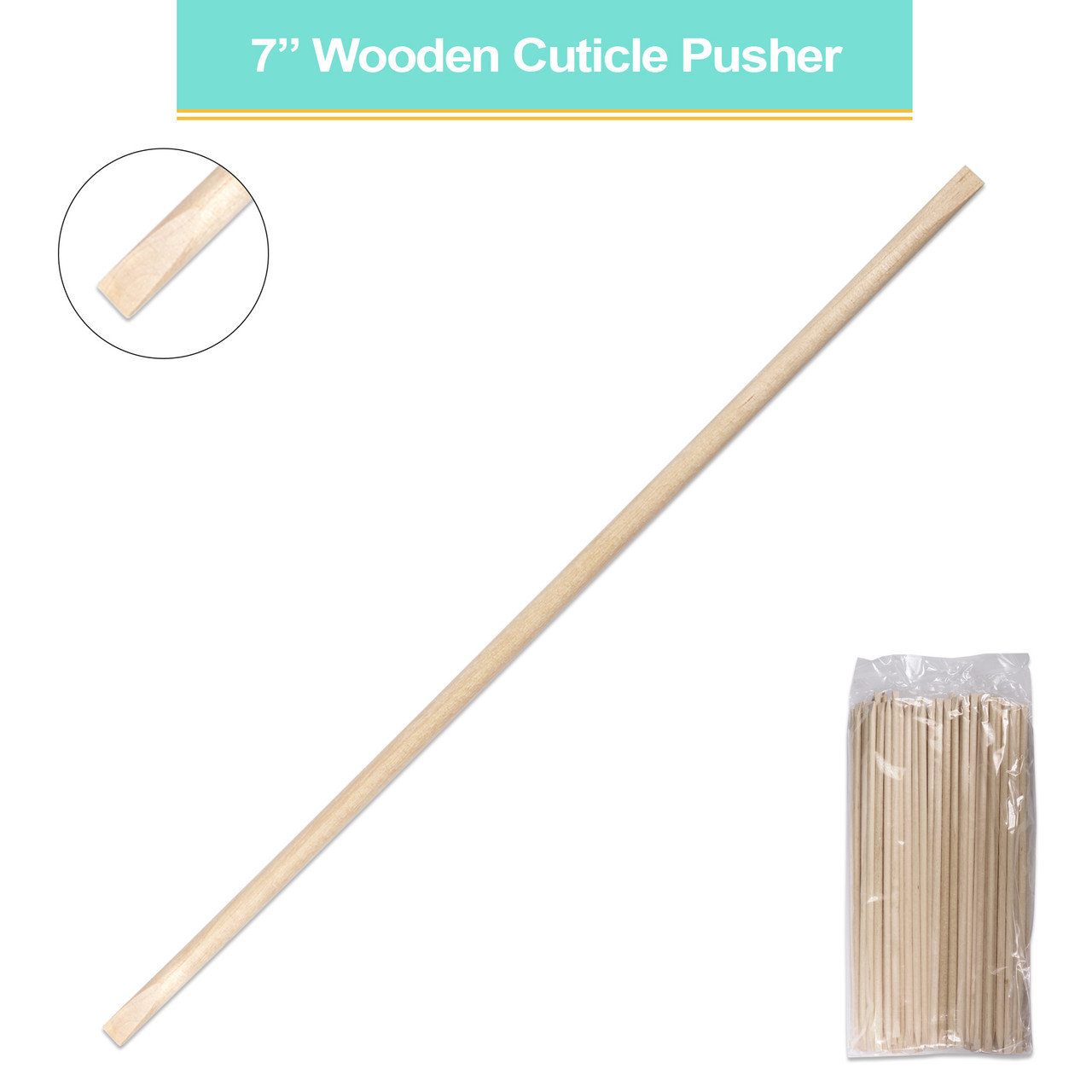 7" Wooden Cuticle Pusher Applicator Inc.