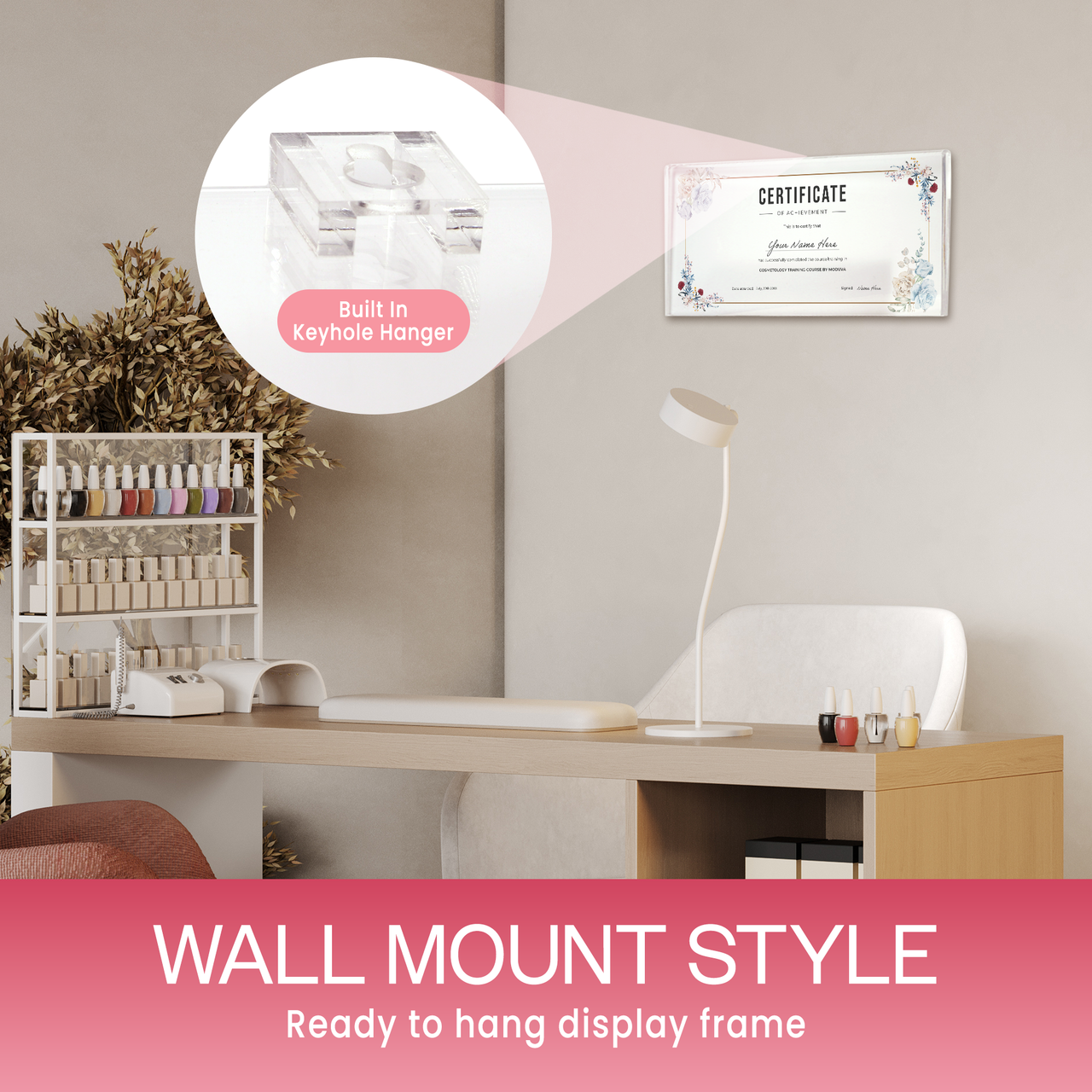Clear Acrylic Wall Mount Business License Holder Display