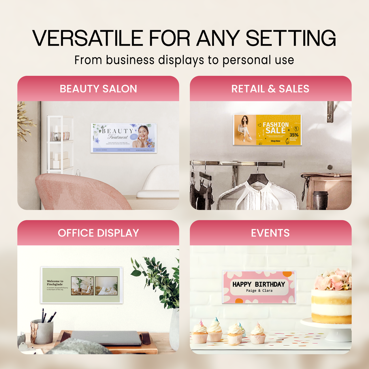 Clear Acrylic Wall Mount Business License Holder Display