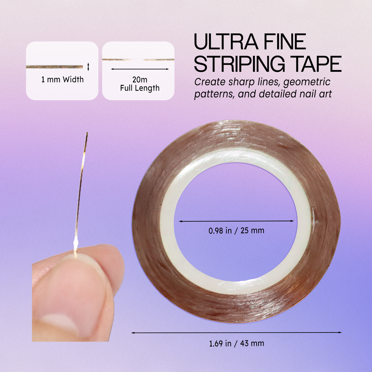 Nail Art Glitter Sticker Strip Tape (Assorted 10 Color Set)