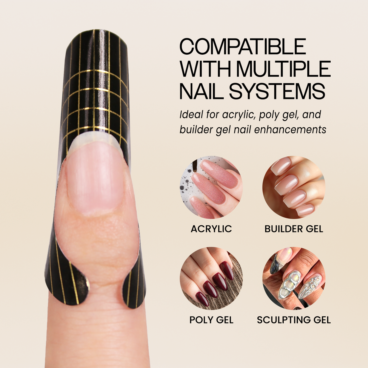 Professional Large Size Nail Form Sticker Guide 