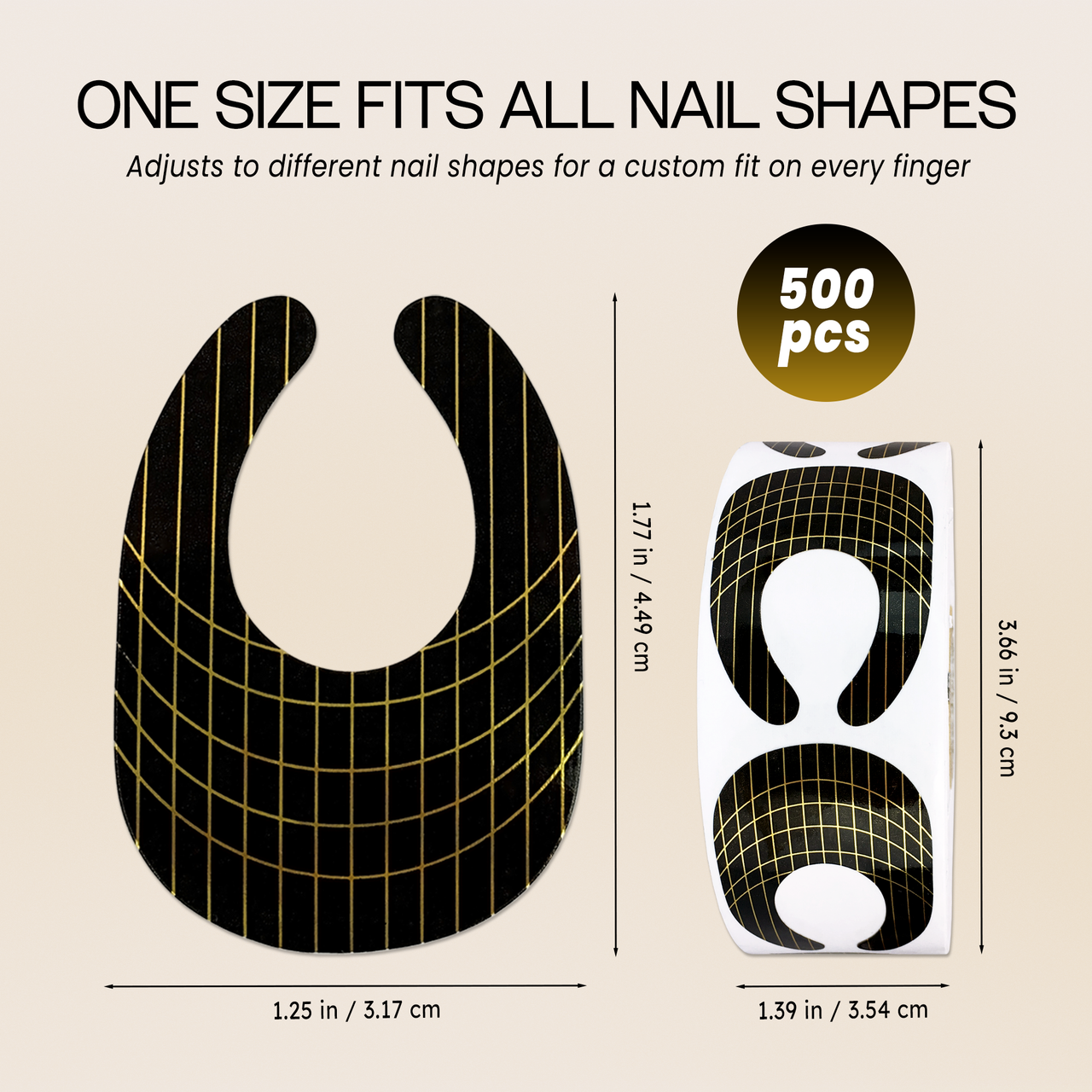 Professional Large Size Nail Form Sticker Guide 