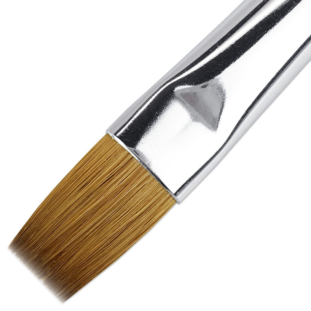 Fuji Kolinsky (Short, Flat Shaped) Brush with Green Handle Size 14