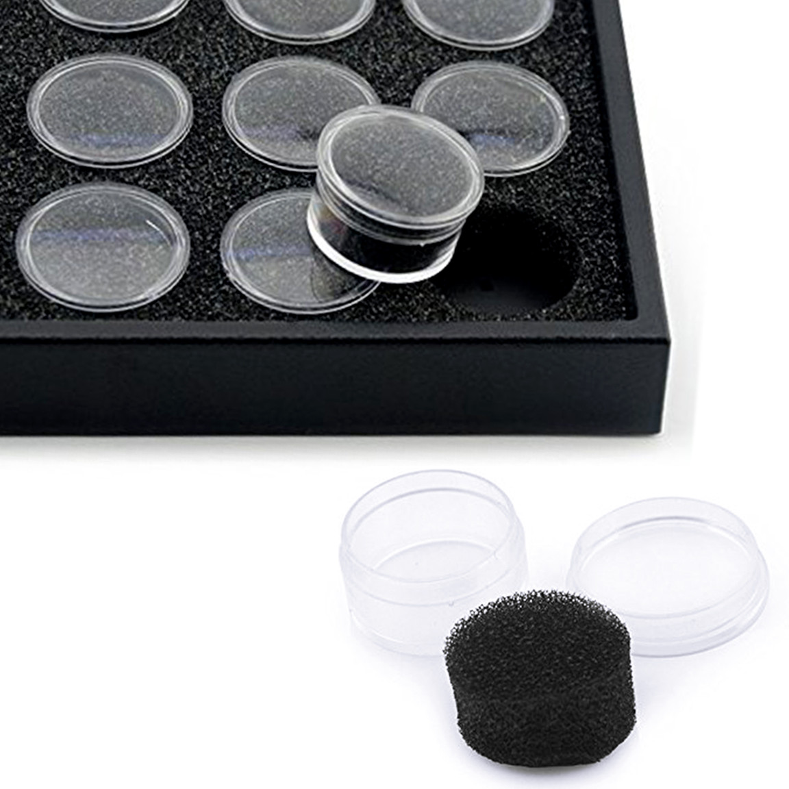 25 Jar Display Tray with Foam Jar Inserts