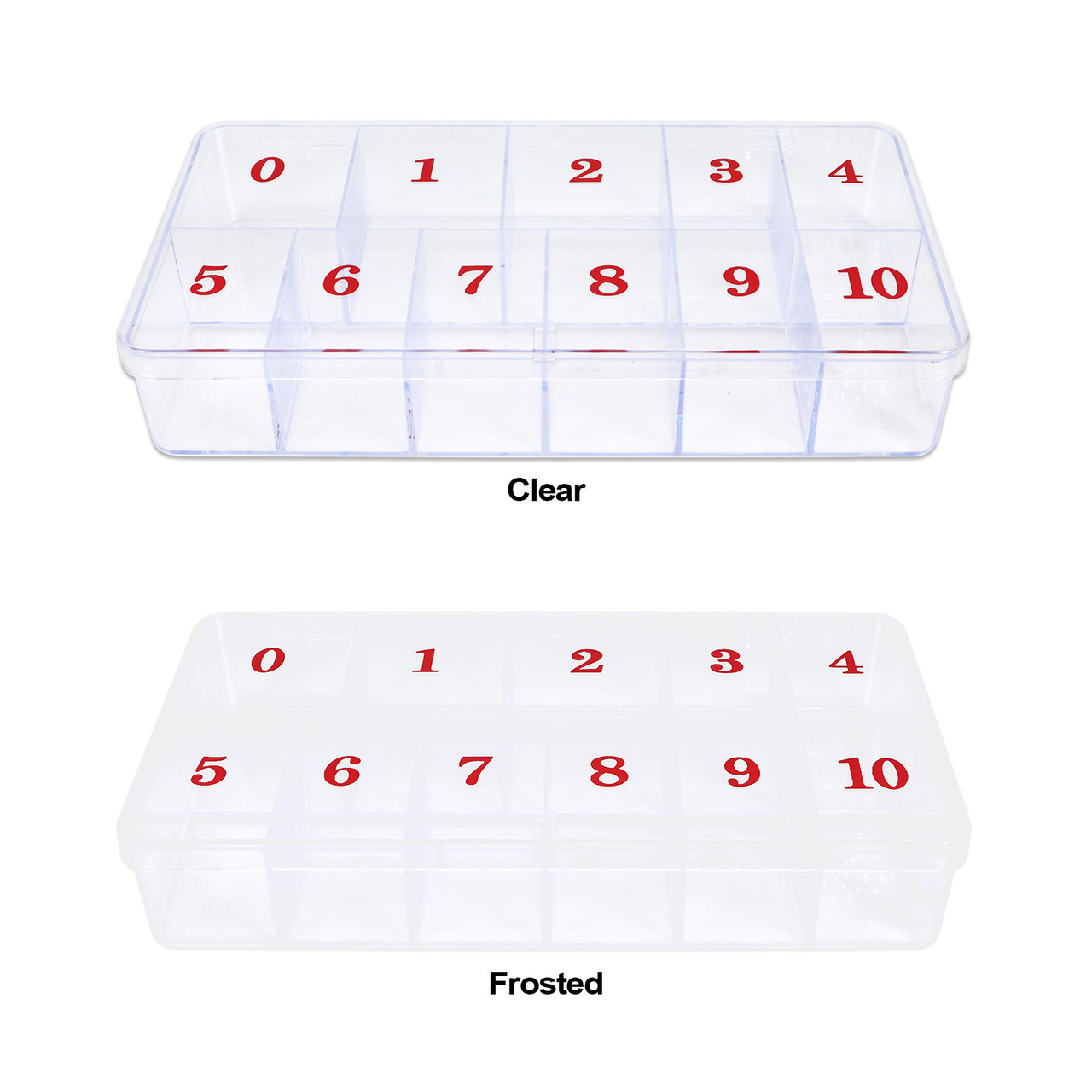 10 Grids Transparent Plastic Storage Box for Nail Jewelry PP Nail Tips  Organizer Box Nail Art Charm Rhinestone Display Empty Box