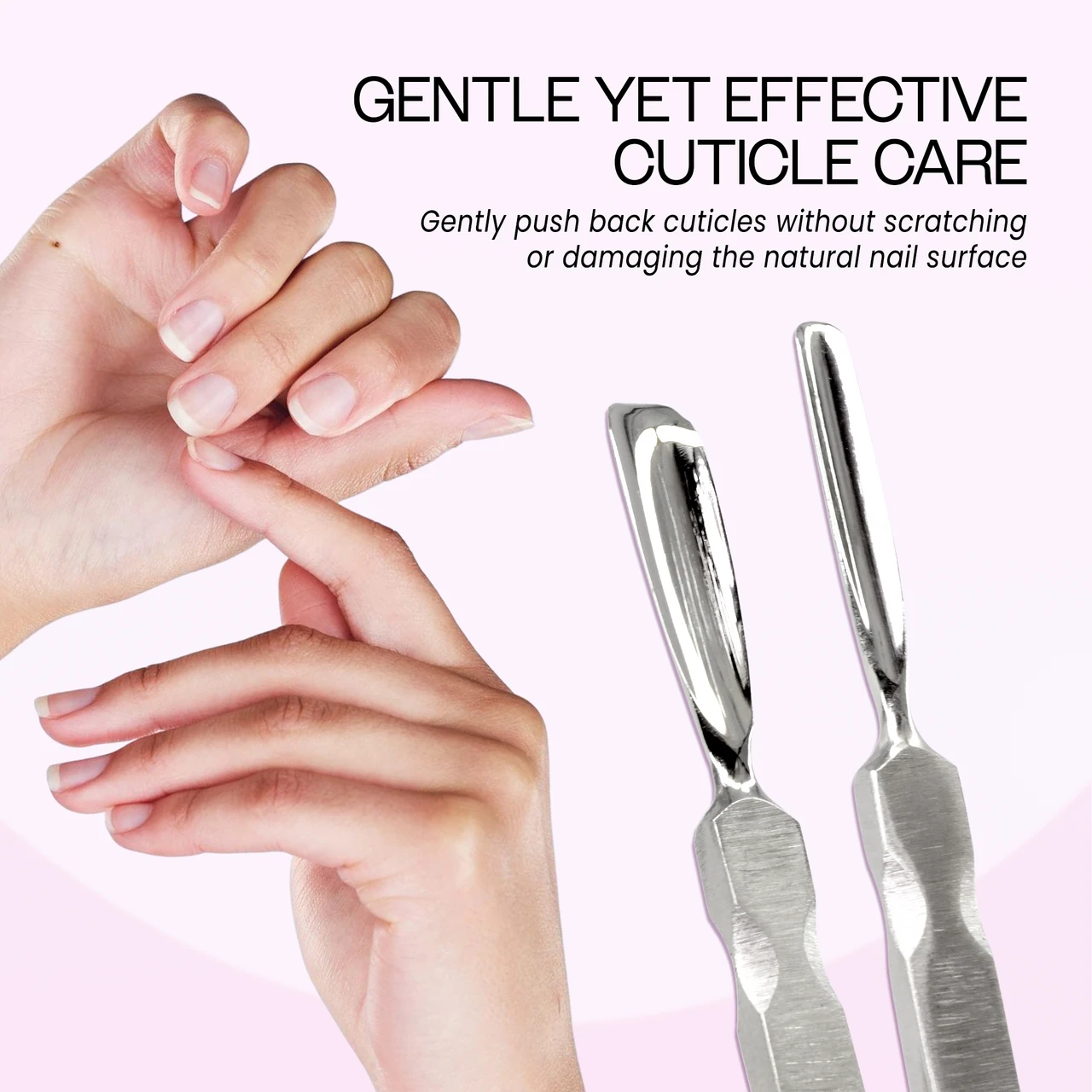 Dual End Rounded Stainless Steel Cuticle Pusher