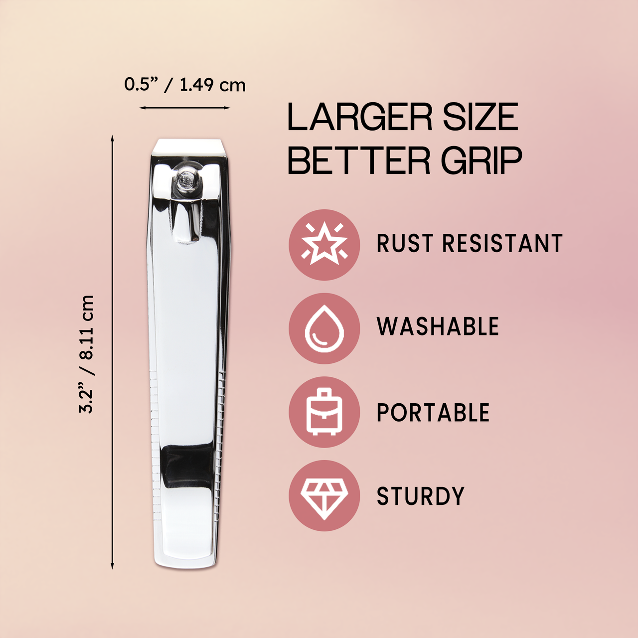 Professional Stainless Steel Toe Clippers (Straight Edge)
