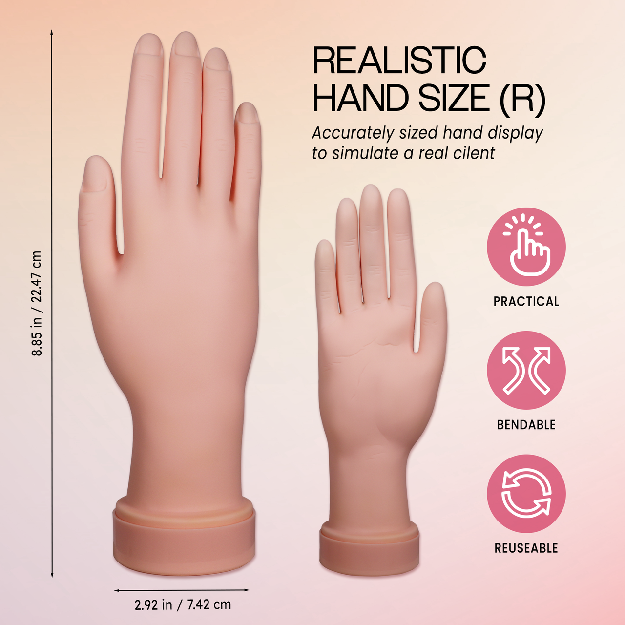 Premium Soft Plastic Hand (Round Base V-227C)