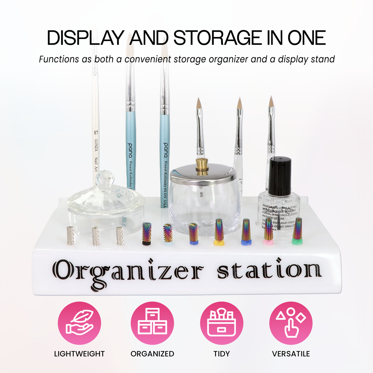 White Nail Organizer Station