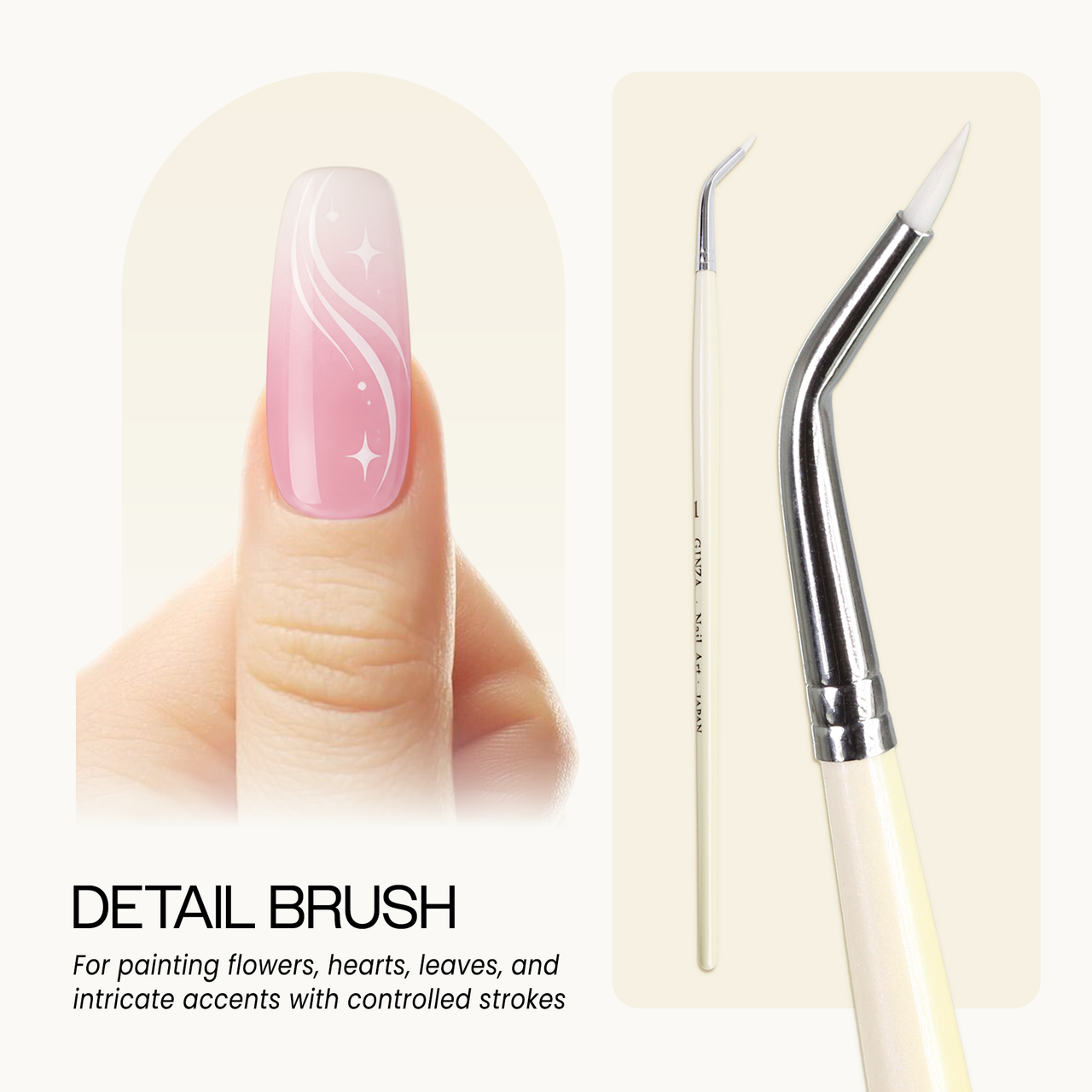 Ginza Angled Detailer Nail Art Brush