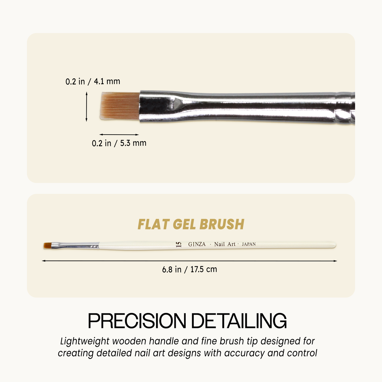 Ginza Flat Gel Nail Art Brush #15
