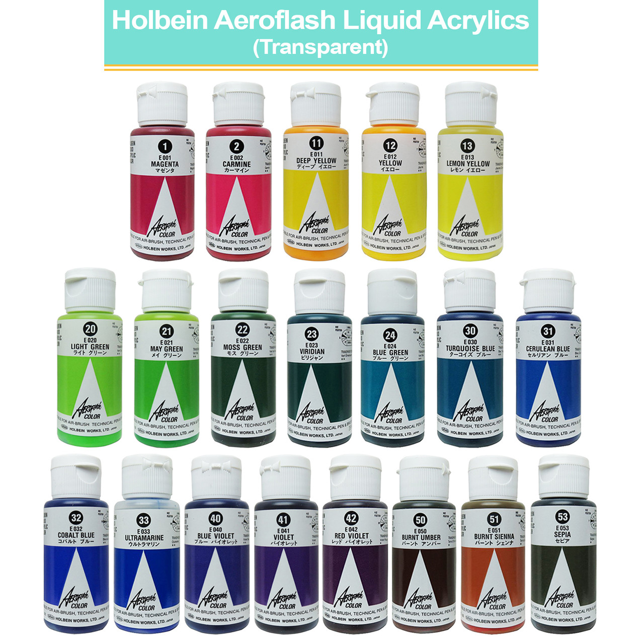 35ml Liquid Acrylic Airbrush Paint (Luminous Finish)