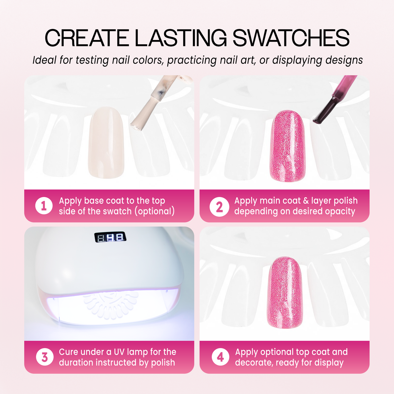 Natural Color Nail Art Tips Display Wheel 
