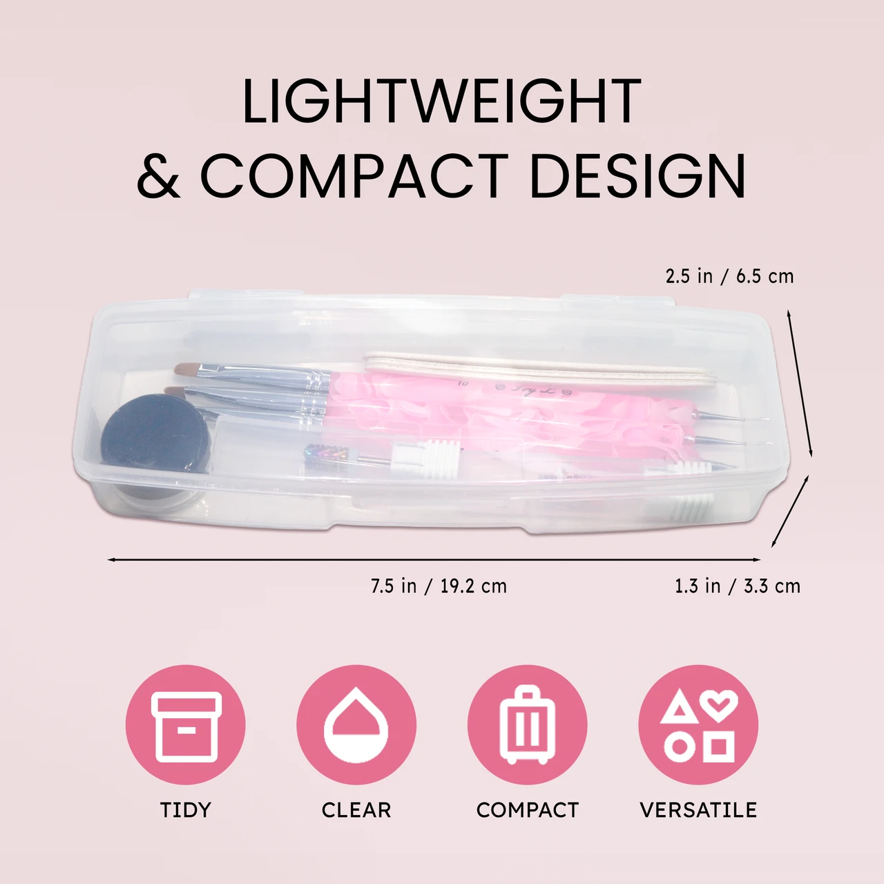 Small Plastic Manicurist Personal Storage Box Container