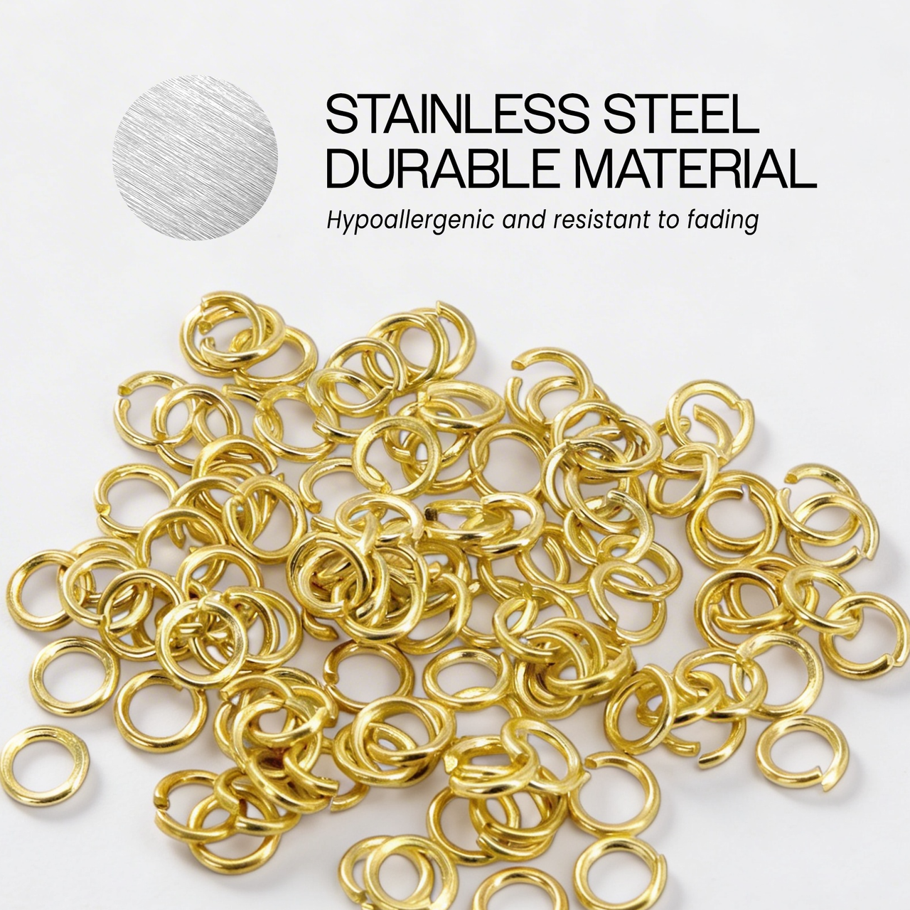 Gold Plated Open Jump Ring Connector - 100pcs