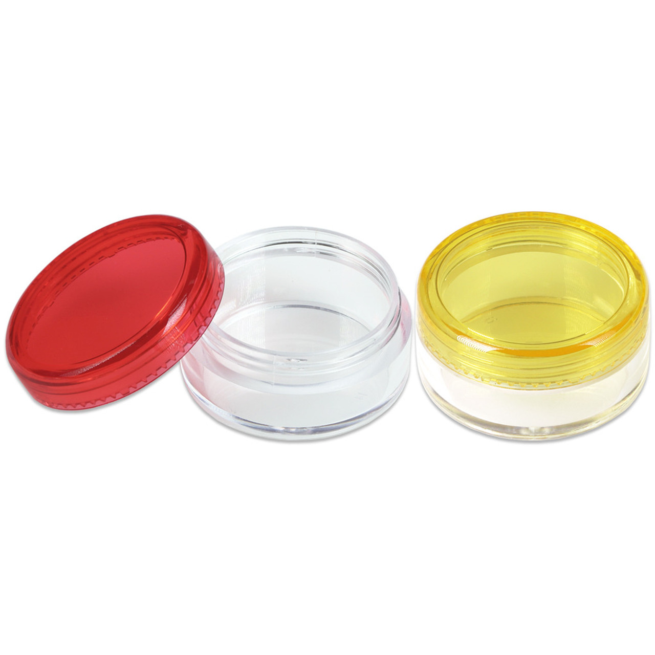 5G/5ML (0.18 oz) Plastic Cosmetic Sample Jars with Multi-Color Lids