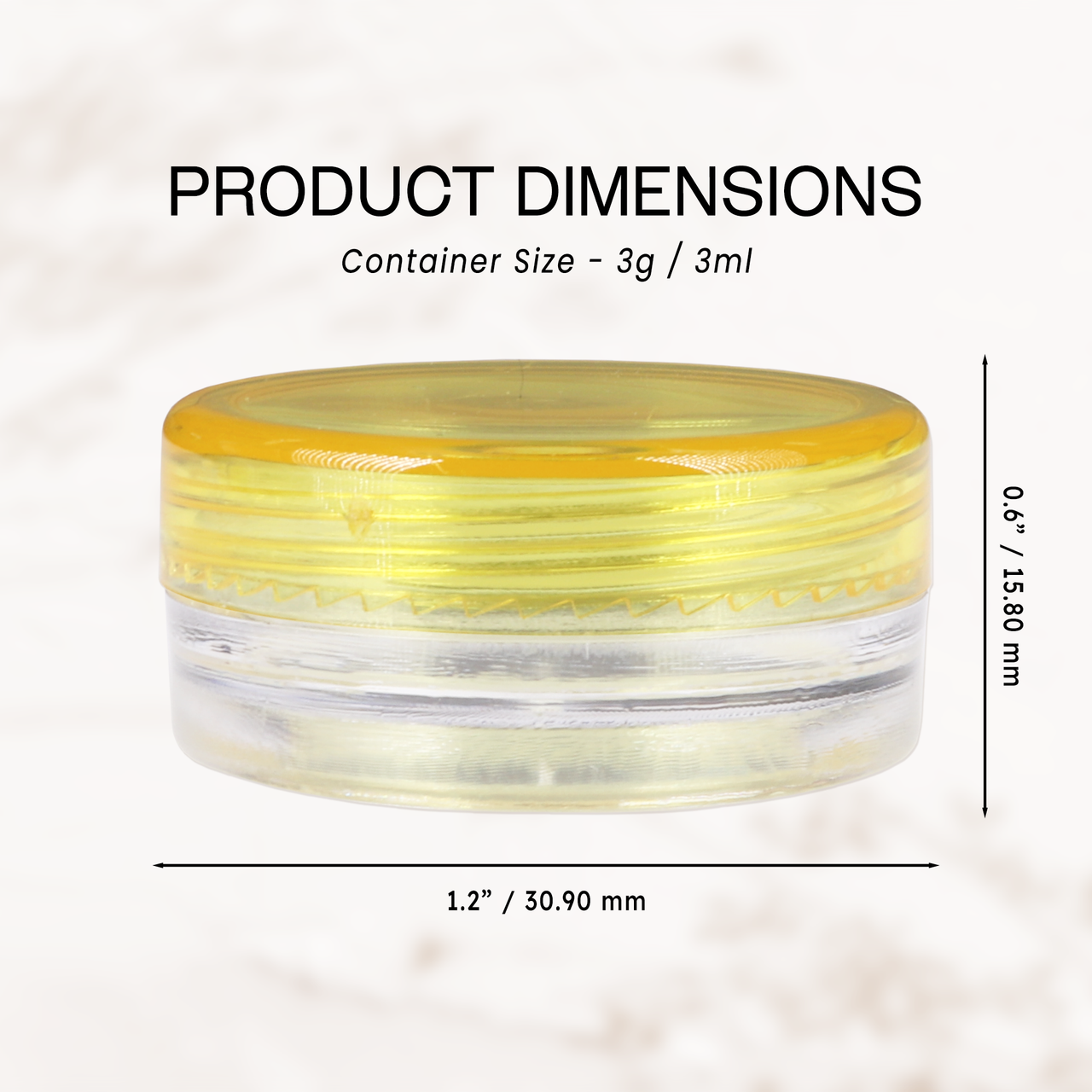 3G/3ML (0.1 oz) Plastic Cosmetic Sample Jars with Multi-Color Lids