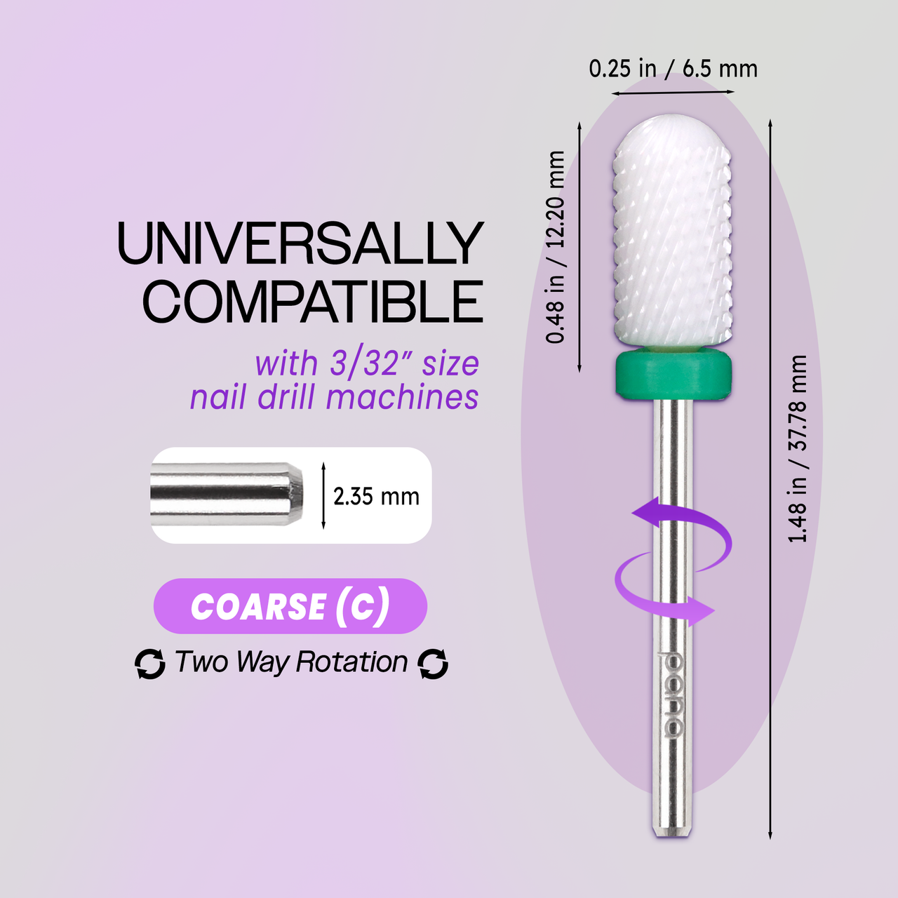 3/32" Round Top Large Barrel White Ceramic Bit (F-C)