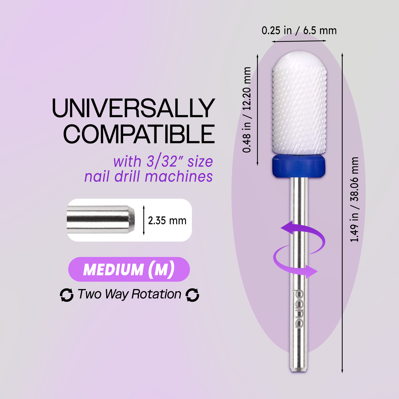 3/32" Round Top Large Barrel White Ceramic Bit (F-C)