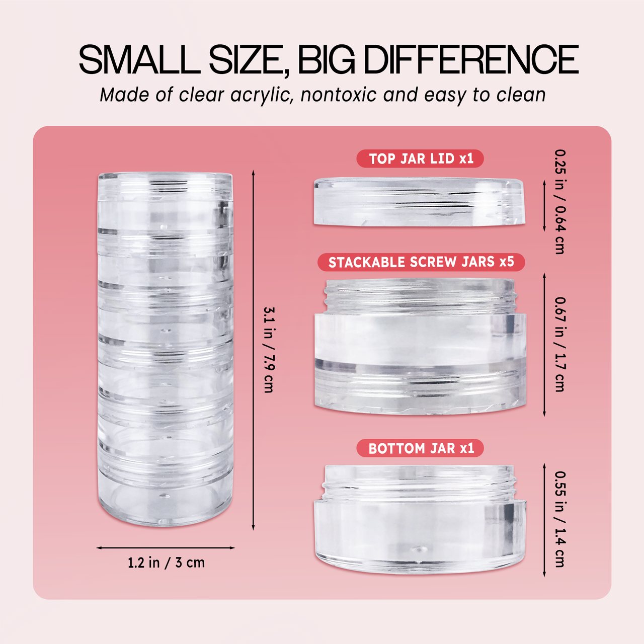 Stackable Clear Jars (5g/10g)