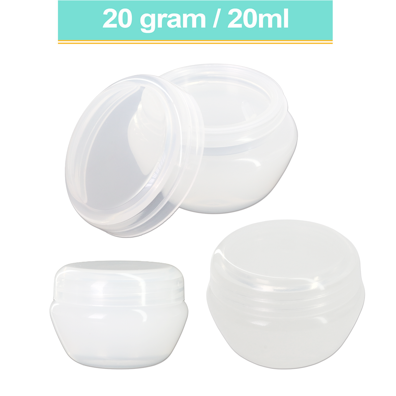 20g/20ml Plastic Cosmetic Sample Jars (Frosted)