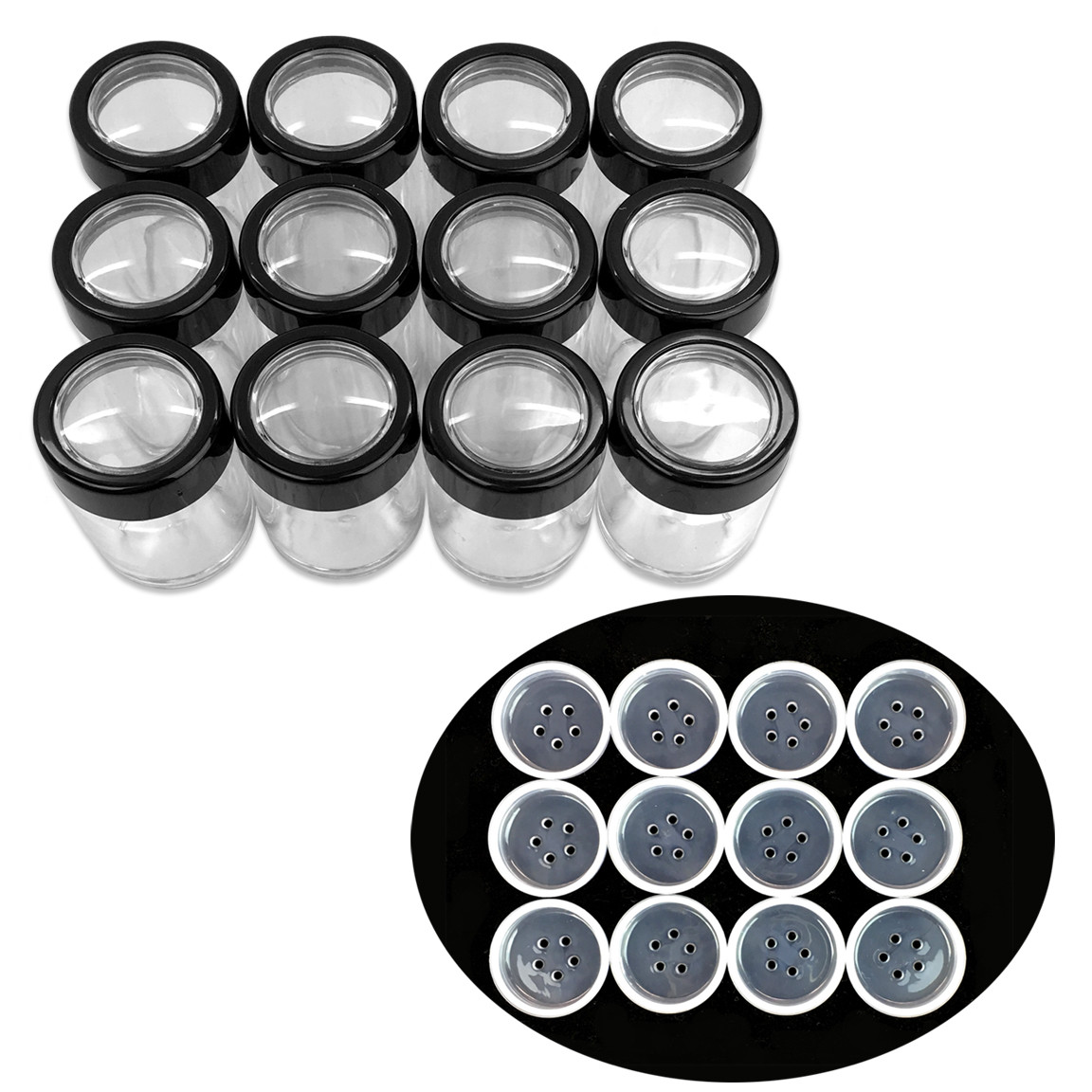 10G/10ML Sifter Clear Jar w/ Windows Lid