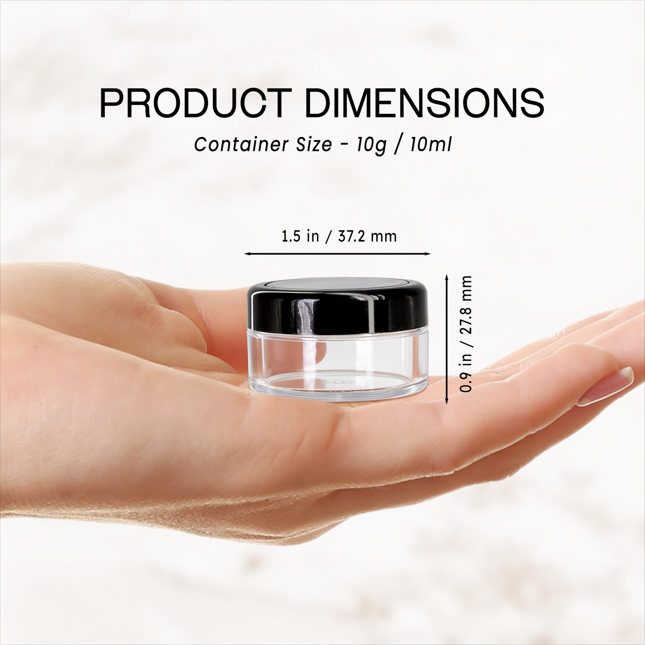 10G/10ML Sifter Clear Jar w/ Windows Lid