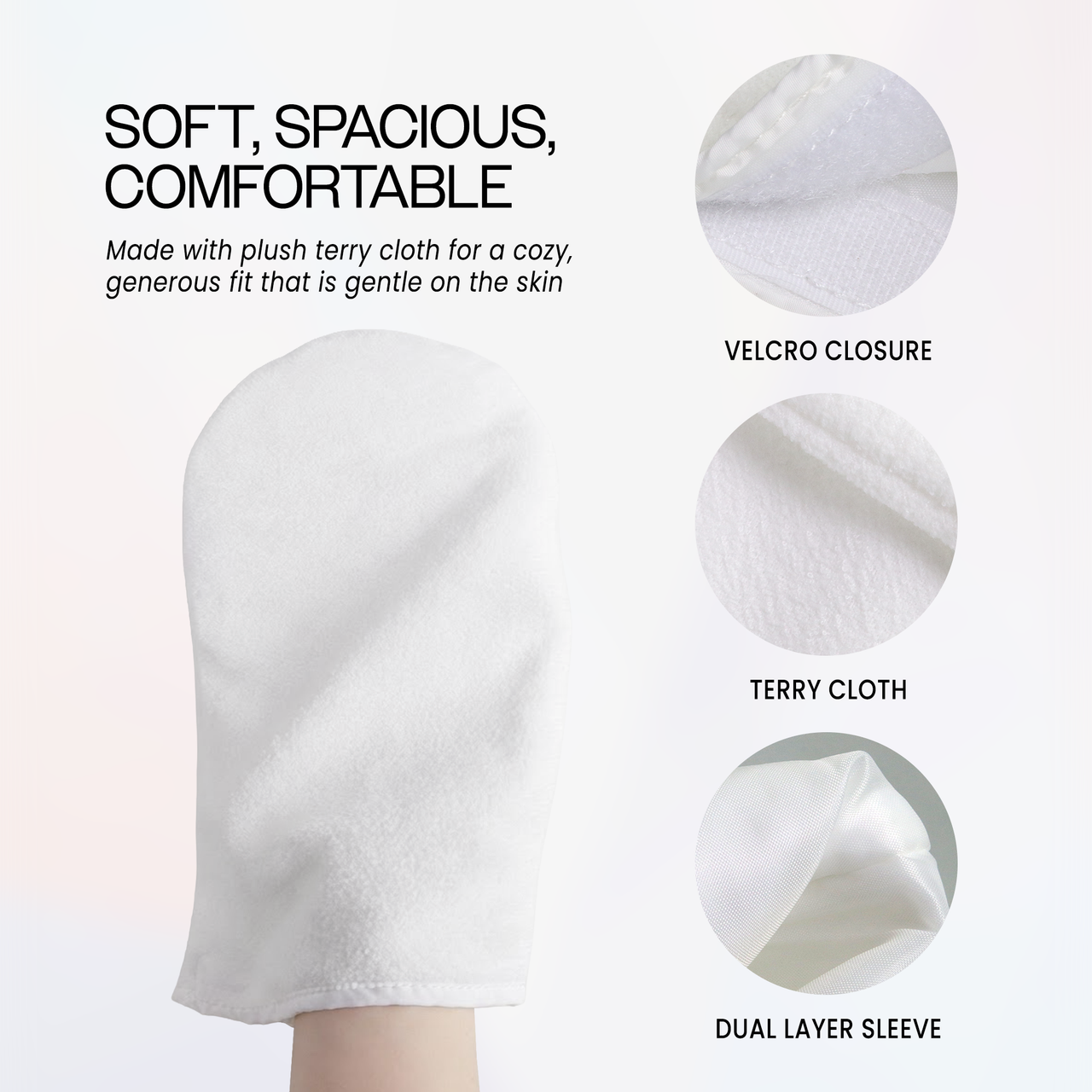 Pana White Thermal Cloth Mitts