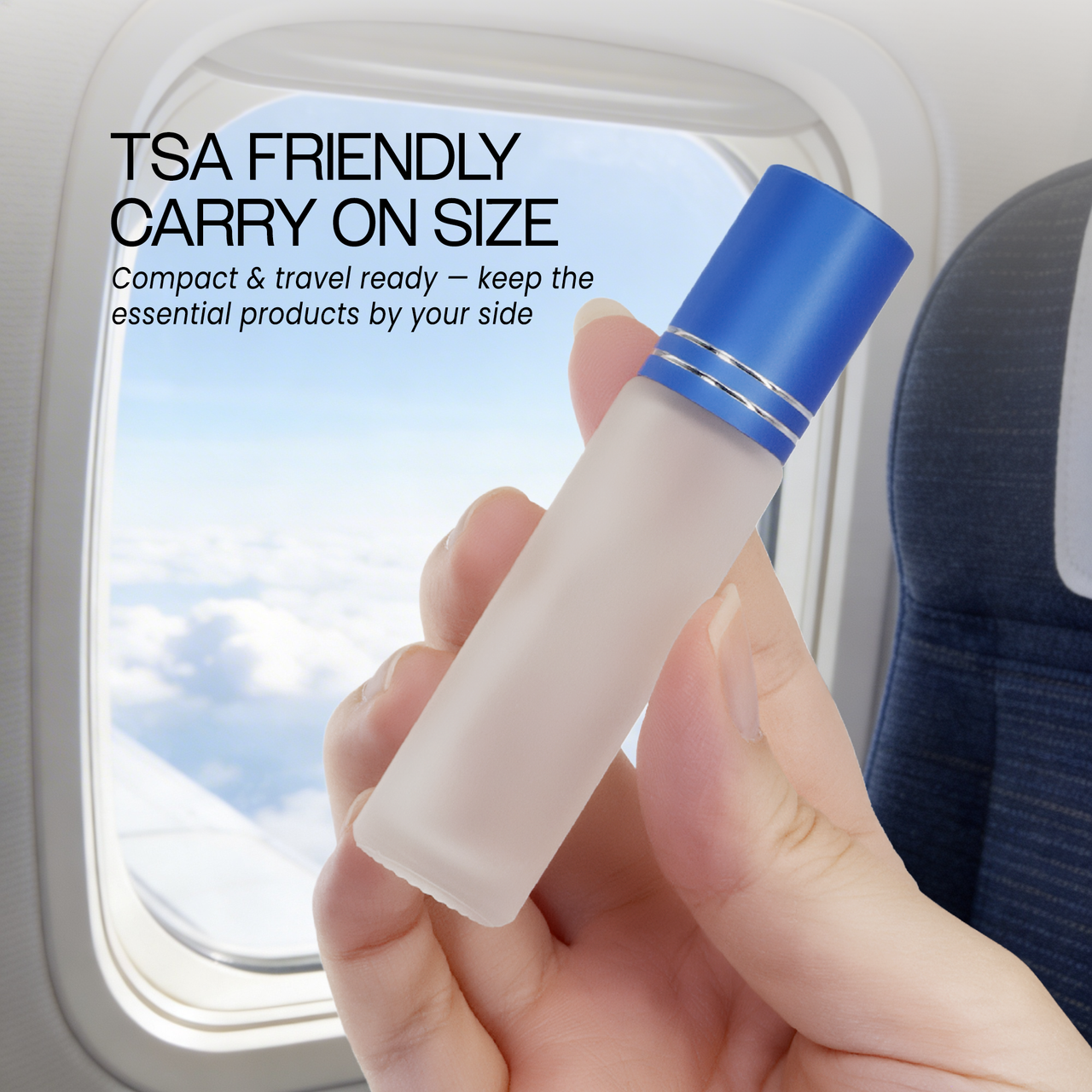 10ML(1/3oz) Glass Roller Bottles with Stainless Steel Ball and Blue Metal Cap