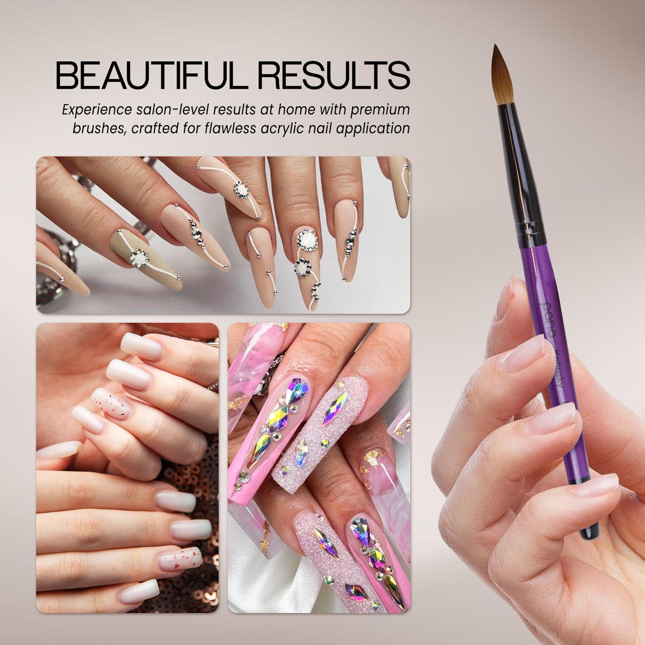 Round Purple Coated Wood Kolinsky Brush Handle with Black Ferrule Round Purple Coated Wood Kolinsky Brush Handle with Black Ferrule