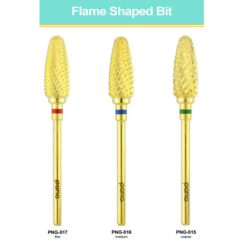 3/32" Flame Shaped Gold Carbide Bit (F - C)