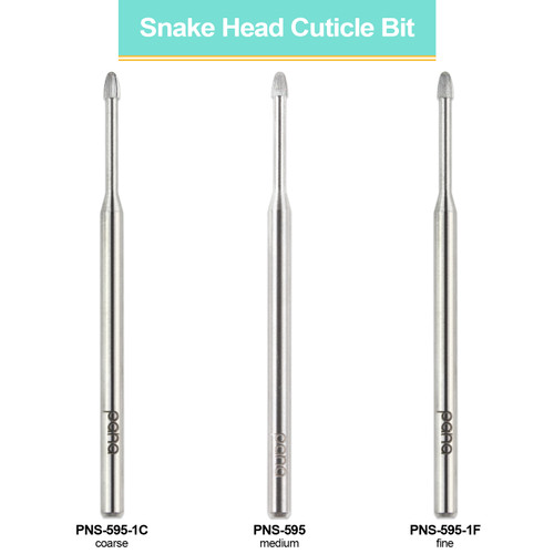 3/32" Snake Head Cuticle Cleaner Silver Carbide Bit (F - C)