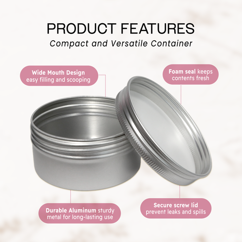 Aluminum Tin Jars with Screw Top Lids