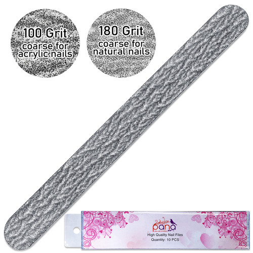 Round Double Sided Emery Board Nail Files - Zebra (Grit: 80/80 to 100/180)